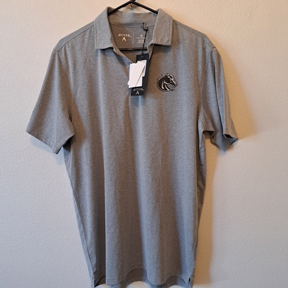 Antigua Boise State Broncos Mens Score Polo Shirt Grey Heather EH6183 Medium NWT